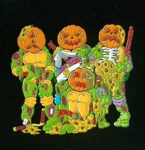 Teenage Mutant Pumpkin Turtles Ninja Halloween 666 Horror Custom ENAMEL PIN TMNT - Picture 1 of 4