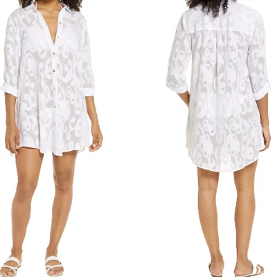 Lilly Pulitzer Top size XL White Natalie Tunic Shirtdress Cover Up Resort NEW - Image 1 of 4