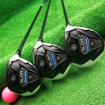 USED TaylorMade SLDR 3W 5W 7W Fairway Wood 3p Set TM1-414 R-Flex Graphite Shaft - Image 1 of 4