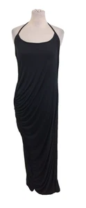 Pretty Little Thing Women's Dress Size 16 Black Stretch Ruched Halterneck New F1 - Picture 1 of 11