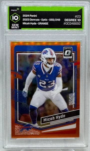 Billetes Micah Hyde 2023 Donruss Optic Orange Prizm #055/249 DGS 10 gemas como nuevos - Imagen 1 de 6
