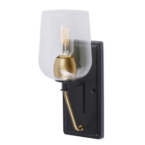 Forte Lighting 5726-01 Palmer Wall Sconce - Black and Soft Gold - Picture 1 of 4