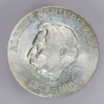 1975 Germany Centenary Birth of Albert Schweitzer Silver 10 Marks - Image 1 of 2