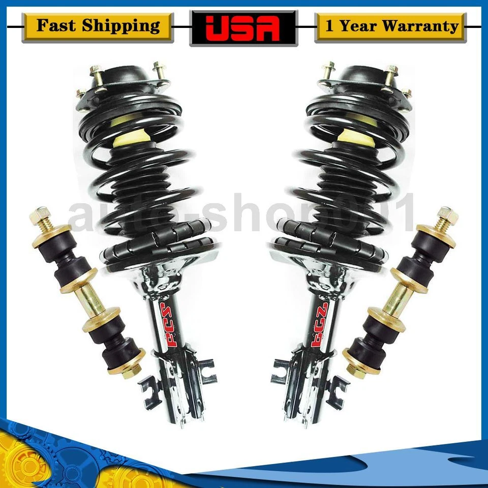 4 Front Shocks Struts Sway Bar Link Kit For Mercury Tracer 1996 1995 1994 1993 - Image 1 of 4