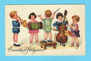 ESTONIA CHILDREN Playing Musical Instruments VINTAGE POSTCARD 545 - Picture 1 of 2