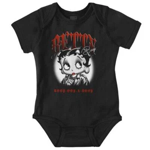 Cute Betty Boop Retro Cartoon Biker Baddie Baby Girls Infant Romper Newborn - Picture 1 of 7