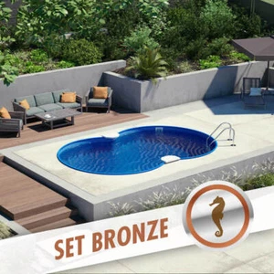 Achtform-Set BRONZE 4,70 x 3,00 x 1,20 m, Folie blau 0,80 mm, eingelassen - Bild 1 von 12