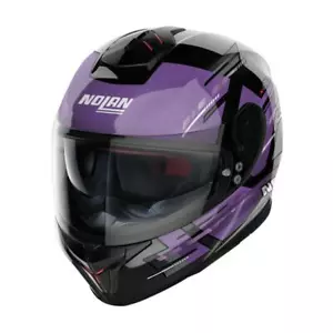 Saldi XS Nolan N80-8 Meteora Metallo Nero/Viola SPORTS / Tour Casco da Moto - Picture 1 of 1
