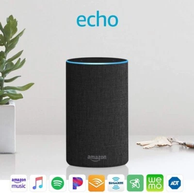 Amazon Echo (2nd Generation) - Smart speaker with Alexa and Dolby processing BLK - Image 1 of 3