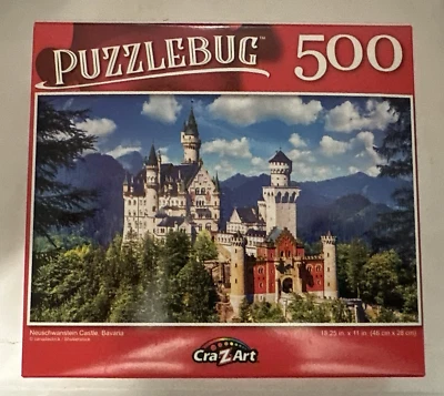 Puzzlebug Deluxe 500 Piece Puzzle - Neuschwanstein Castle  18.25 in X 11 in - Image 1 of 2