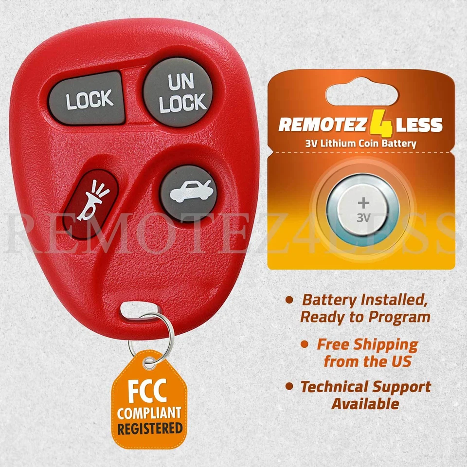 Keyless Entry Remote for 2001 2002 2003 2004 Chevrolet Corvette Car Key Fob Red — 第 1/4 张图片