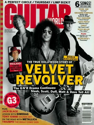 Guitar World Magazine November 2003 Velvet Revolver Metallica Limp Bizkit G3 tab - Image 1 of 2