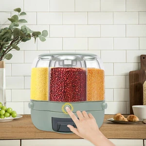 Müsliespender 6 Fach Getreidespender Drehbar Müslibehälter Vorratsbehälter 8kg - Bild 1 von 10