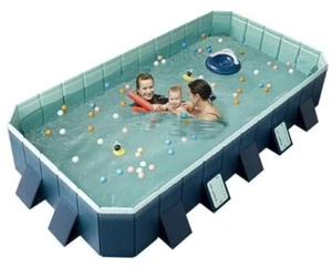 13FT Large Foldable Pool, Non Inflatable Pool, 13FT(158"x91"x20") Dark Blue - Picture 1 of 7
