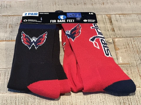 Washington Capitals NHL Men's 2-Pack Crew Sock Set Large 10-13 / New Cover