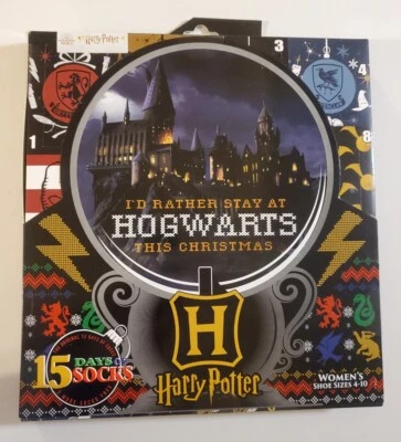 Women's HARRY POTTER 15 Days of Socks Hogwarts Advent Calendar Gift Lot 12+3 - Image 1 of 3