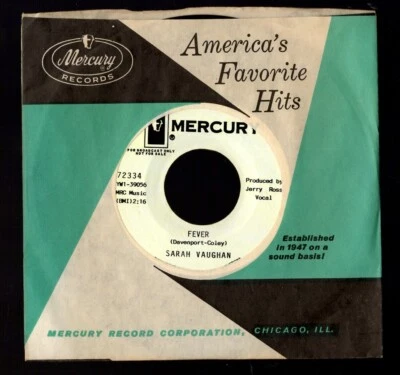 SARAH VAUGHAN   Fever / Mr Lucky  R&B Popcorn VG+ - Photo 1/3