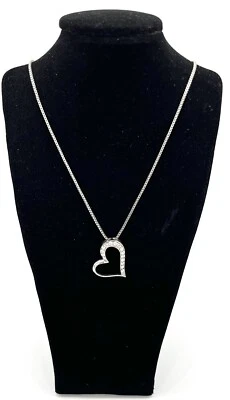 Bigiotteria Donna Collana con Ciondolo, Cuore, Zirconia, 52 CM Lungo, Buono - Immagine 1 di 2