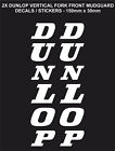 TP Vertical DUNLOP Stickers / Decals for Fork Front Mudguard X2 (150mm x 30mm)