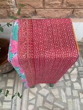 Quilted gudri Patchwork kantha winter quilt Reversible blanket cotton old sari