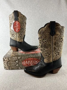 Laredo Women's Cowboy Boots 8.5 Distressed Leather Pointed Toe Western Brown - Picture 1 of 11