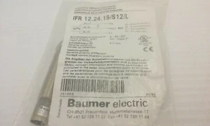BAUMER ELECTRIC IFR 12.24.15/S12/L PROXIMITY SWITCH INDUCTIVE 3 PIN NIB - Picture 1 of 6