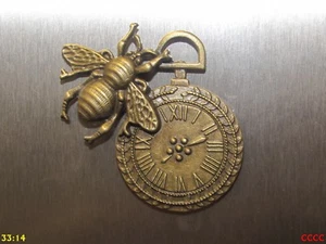 steampunk gothic bronze bee clock time piece watch fridge magnet Manchester - Picture 1 of 2