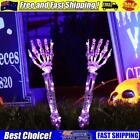 Halloween Light Up Skull Arms Figurine with LED Lights for Yard Stakes Decor (E)