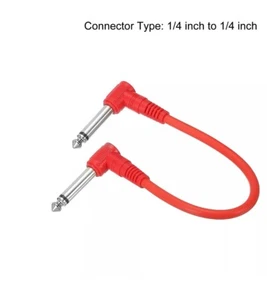 Gitarren-Patchkabel 1/4" rechter Winkel Pedal Instrumentenkabel rot - Bild 1 von 4