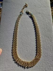 Sale 10k Yellow Gold Plated Wide Linked Chain Statement Necklace. 47.73gram - Picture 1 of 5