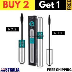 VIBELY 4D Thick Long Waterproof Silk Fiber Mascara Makeup Cosmetic Silver Tube - Picture 1 of 7