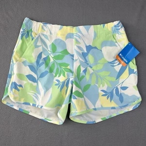 Columbia Pleasant Creek Short Womens Large Green Blue Floral 5in Inseam Hiking - Picture 1 of 6
