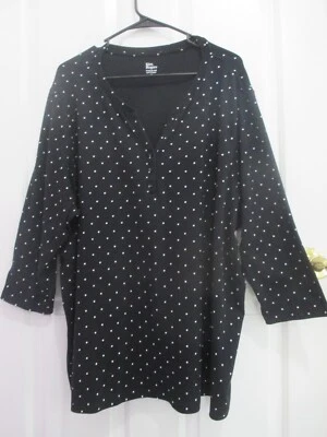 Женский Kim Rogers идеально мягкий размер 3 X черный горошек хлопковый топ - Изображение 1 из 4