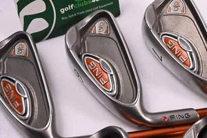Left Hand Ping G10 Irons / 5-PW+SW / Red Dot / Senior Flex Ping TFC 129 Shafts - Picture 1 of 7