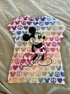Disney Parks Girls Mickey Mouse Short Sleeve T-Shirt M Youth Multicolor Color - Picture 1 of 7