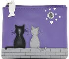 Mala Leather Midnight Cats Ladies Coin Card Purse Black Grey Purple Rfid Wallet 