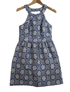 Tori Richard Etuikleid Damen 4 blau weiß Blumen Neckholder ärmellos Party - Bild 1 von 14