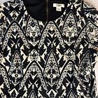 Cato Womens Dress Size L Large Stretchy Lined Black White Knit Long Sleeve