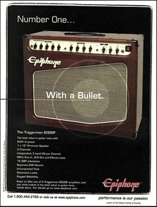Amplificador de guitarra Epiphone Triggerman 60 DSP 2006 amplificador original impresión de anuncio - Imagen 1 de 3