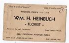 1930's BALTIMORE MD*HEINBUCH FLORIST*EASTERN AVE*OAK LAWN CEMETERY*BUSINESS CARD