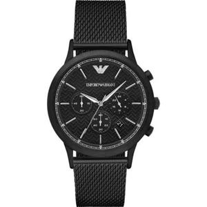 NEW MENS EMPORIO ARMANI RENATO BLACK MESH WATCH - AR2498 - RRP EUR349 - Picture 1 of 3