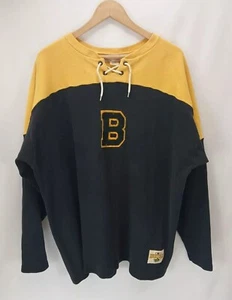 VTG Ebbets Field Flannels Boston Bruins Hockey NHL Jersey Shirt 2XL Black/Yellow - Picture 1 of 7