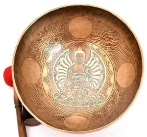 Ciotola per canto Buddha meditazione 11 pollici - Ciotola per meditazione guarigione del suono tibetano - Foto 1 di 5