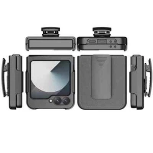 Samsung Galaxy Z Flip 6 Belt Clip Case, Slim Phone Case with Holster Black - Picture 1 of 8