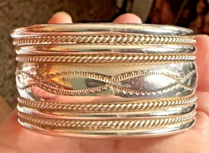 Navajo, Sterling, old pawn, Native American, SterlingSilver 7"- 9 Large bandcuff - Picture 1 of 12