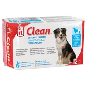 Dog Disposable Diapers Large 12 Pack Dogit Nappy Clean Hygenic Pet Secure - Picture 1 of 2