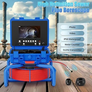 Kanalrohrinspektionskamera mit Zähler und 512HZ-Sender 7 Zoll 30M - Picture 1 of 19