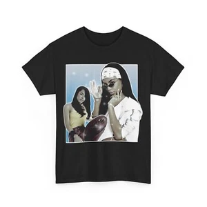 Aaliyah Unisex Heavy Cotton T-Shirt / Y2K R&B Hip-Hop Merch / Birthday Gift - Picture 1 of 21