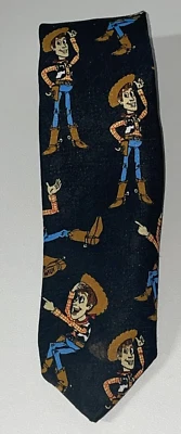 Corbata negra de personaje de vaquero leñoso de Disney Toy Story para hombre - gráfico de dibujos animados Foto 1 de 3