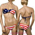 Bikini Costume Moda Mare Bandiera Usa Stati Uniti Fascia Donna F2670